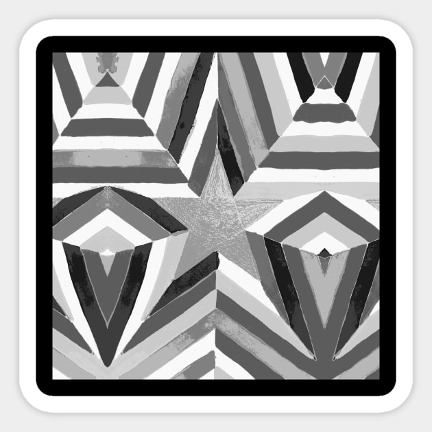 Bright Black and White Stars Sticker by Carolina Díaz